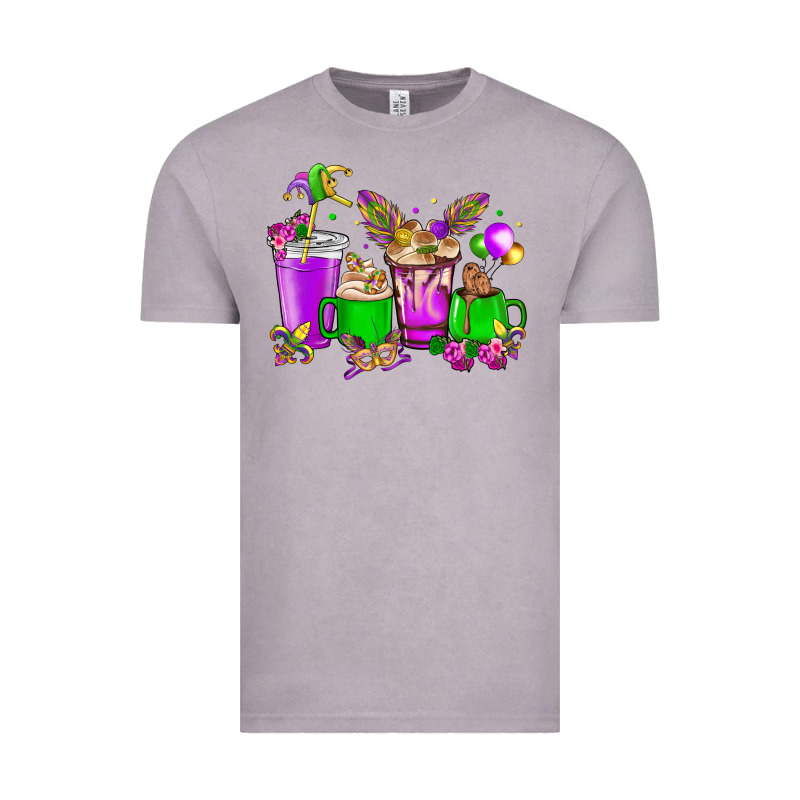 Mardi Gras Coffee Cups Vintage Tee by NancyCooperArtShop | Teevron