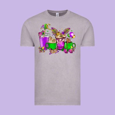 Mardi Gras Coffee Cups Vintage Tee Designed By Nancycooperartshop