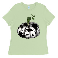Matcha watercolor cowhide halloween pumpkin Ladies Tee - RanaPortraitStore