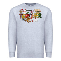 Heather Grey christmas teacher Premium Sweatshirt - LillyAllenDesigns
