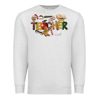 Oatmeal Heather christmas teacher Premium Sweatshirt - LillyAllenDesigns