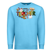 Ocean Blue christmas teacher Premium Sweatshirt - LillyAllenDesigns