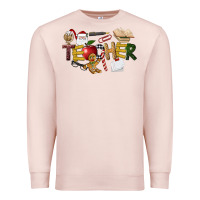 Pale Pink christmas teacher Premium Sweatshirt - LillyAllenDesigns