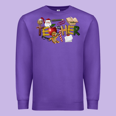Christmas Teacher Premium Sweatshirt Designed By Lillyallendesigns