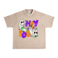 French Oak Hey Boo with Ghost Cats Urban Heavy Tee - texasbilliewilder