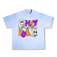 Grape Ice Hey Boo with Ghost Cats Urban Heavy Tee - texasbilliewilder