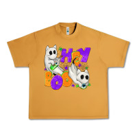 Hey Boo With Ghost Cats Urban Heavy Tee | Teevron