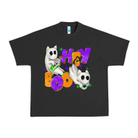 Pigment Black Hey Boo with Ghost Cats Urban Heavy Tee - texasbilliewilder