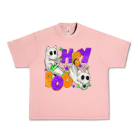 Salmon Hey Boo with Ghost Cats Urban Heavy Tee - texasbilliewilder