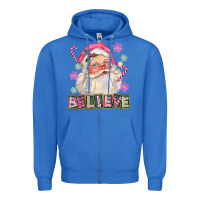 True Royal Pink Believe Santa Christmas Zipper Hoodie - FaDigitalArtStudio