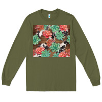 Army Green succulents and cowhide Long Sleeve Tee - TumblerDesignByShophia