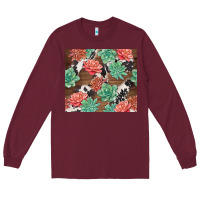 Burgundy succulents and cowhide Long Sleeve Tee - TumblerDesignByShophia