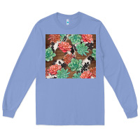 Colony Blue succulents and cowhide Long Sleeve Tee - TumblerDesignByShophia