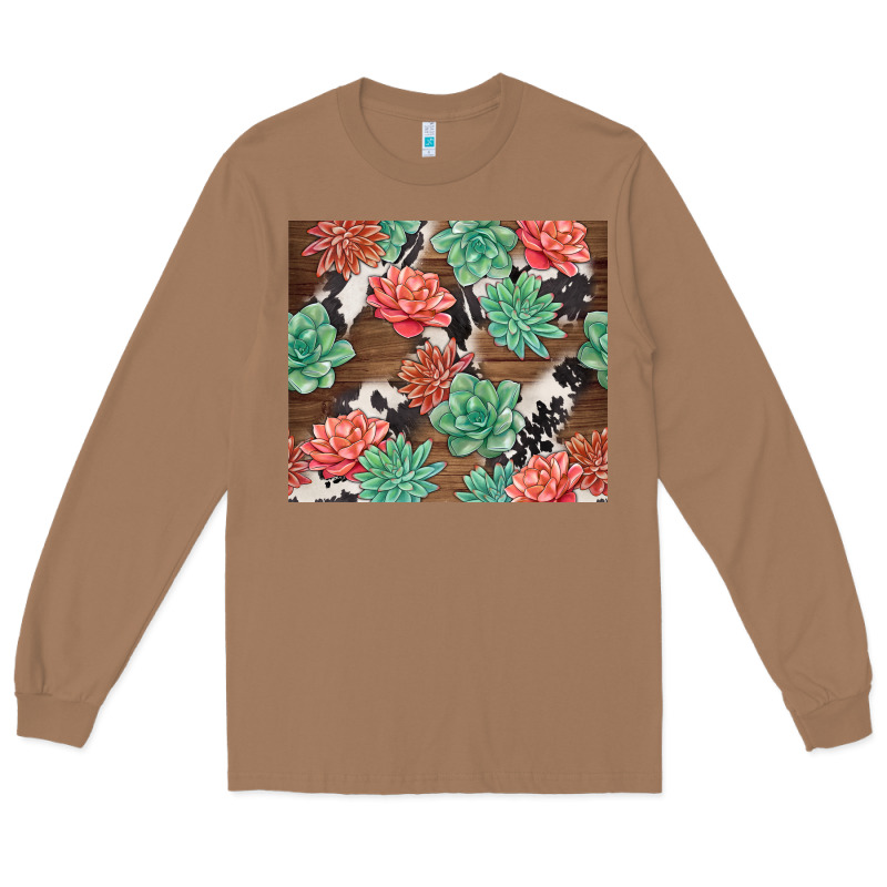 Succulents And Cowhide Long Sleeve Tee by TumblerDesignByShophia | Teevron