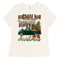 Small Town Christmas With Truck Ladies Tee | Teevron