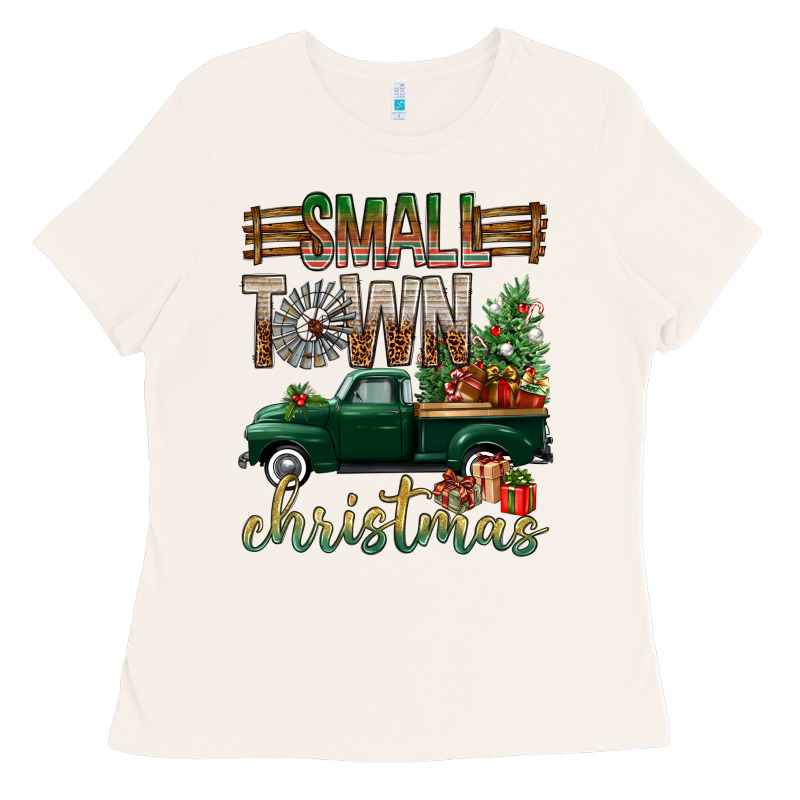 Small Town Christmas With Truck Ladies Tee by BundleAndBundleShop | Teevron