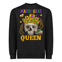 Black Skull Mardi Gras queen Heavyweight Sweatshirt - FaDigitalArtStudio