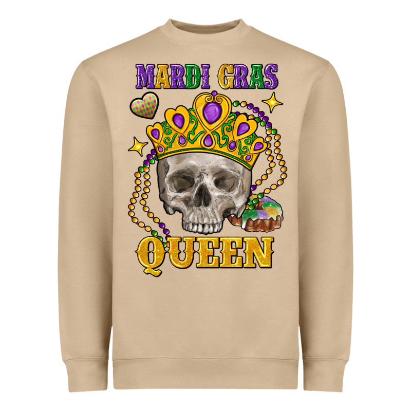 Skull Mardi Gras Queen Heavyweight Sweatshirt by FaDigitalArtStudio | Teevron