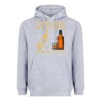 Heather Grey I Like Bourbon and Golf and Maybe 3 People Whiskey Heavyweight Hoodie - tuanDangUi