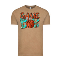 Vintage Coffee Game day leopard basketball Vintage Tee - NancyCooperArtShop