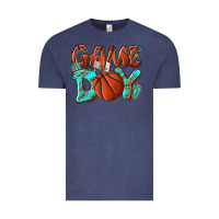 Vintage Denim Game day leopard basketball Vintage Tee - NancyCooperArtShop