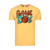 Vintage Mustard Game day leopard basketball Vintage Tee - NancyCooperArtShop