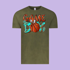 Game Day Leopard Basketball Vintage Tee Designed By Nancycooperartshop