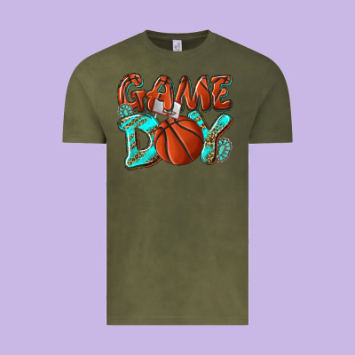 Game Day Leopard Basketball Vintage Tee Designed By Nancycooperartshop