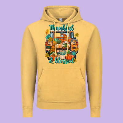 Thankful Blessed Vintage Hoodie Designed By Texasbilliewilder