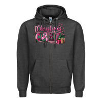Charcoal Heather all i want for christmas is cure Zipper Hoodie - FaDigitalArtStudio
