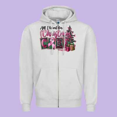 All I Want For Christmas Is Cure Zipper Hoodie Designed By Fadigitalartstudio