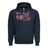 Navy all i want for christmas is cure Zipper Hoodie - FaDigitalArtStudio
