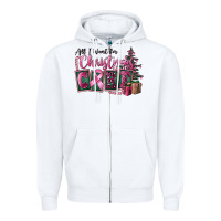 White all i want for christmas is cure Zipper Hoodie - FaDigitalArtStudio