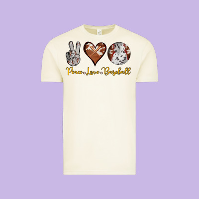Peace Love Baseball Vintage Tee Designed By Ranaportraitstore
