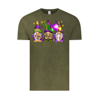 Vintage Olive Mardi Gras gnomes Vintage Tee - NancyCooperArtShop
