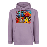 Lavender leopard frame firefighter mama Mother's Day Heavyweight Hoodie - LillyAllenDesigns