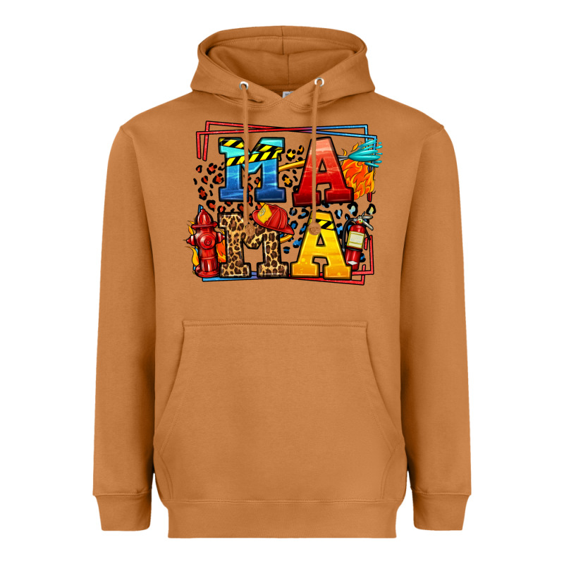 Leopard Frame Firefighter Mama Mother's Day Heavyweight Hoodie by LillyAllenDesigns | Teevron
