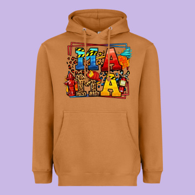 Leopard Frame Firefighter Mama Mother's Day Heavyweight Hoodie Designed By Lillyallendesigns