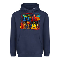 Navy leopard frame firefighter mama Mother's Day Heavyweight Hoodie - LillyAllenDesigns