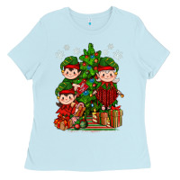 Baby Blue Mimi Elf, Mama Elf, Child Elf Christmas Ladies Tee - BundleAndBundleShop