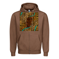 Chestnut safari animals turquoise glitter seamless pattern Zipper Hoodie - BundleAndBundleShop