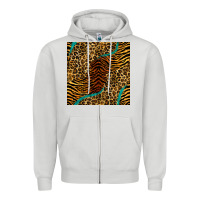 Dove Grey safari animals turquoise glitter seamless pattern Zipper Hoodie - BundleAndBundleShop