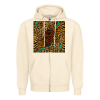 Sandshell safari animals turquoise glitter seamless pattern Zipper Hoodie - BundleAndBundleShop