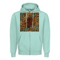 Seafoam safari animals turquoise glitter seamless pattern Zipper Hoodie - BundleAndBundleShop