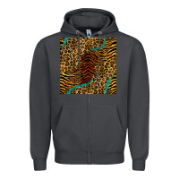 Smoke safari animals turquoise glitter seamless pattern Zipper Hoodie - BundleAndBundleShop