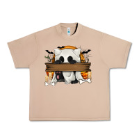 Burro Personalized Halloween Ghost Cat Urban Heavy Tee - texasbilliewilder