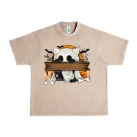 French Oak Personalized Halloween Ghost Cat Urban Heavy Tee - texasbilliewilder