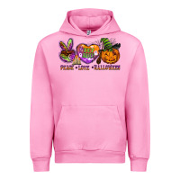 Fuchsia Pink peace love halloween Urban Hoodie - BarkalooDesign