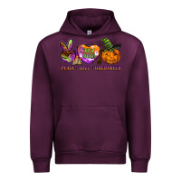 Mauve Wine peace love halloween Urban Hoodie - BarkalooDesign