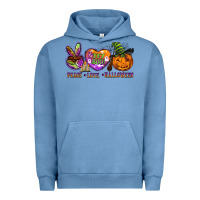 Pigment Pebble Blue peace love halloween Urban Hoodie - BarkalooDesign
